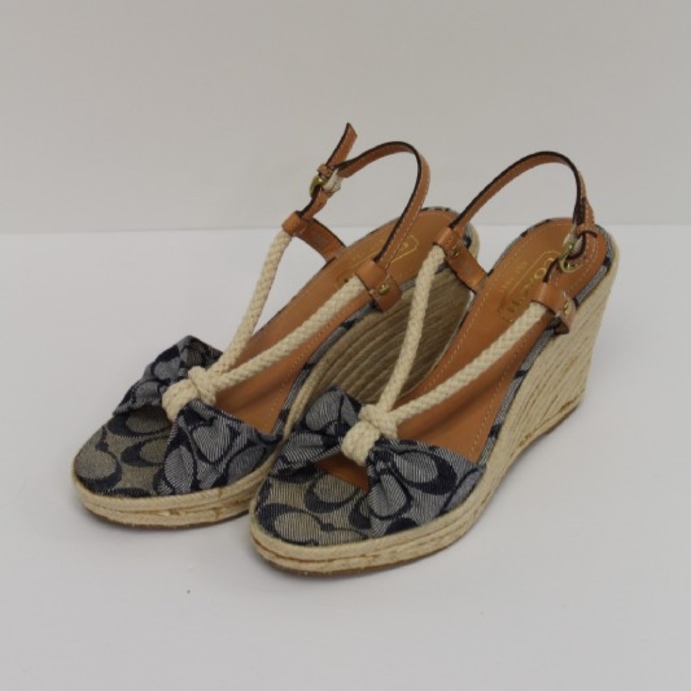 Coach Women's Espadrille 4" Wedge Sandals Size 8.5